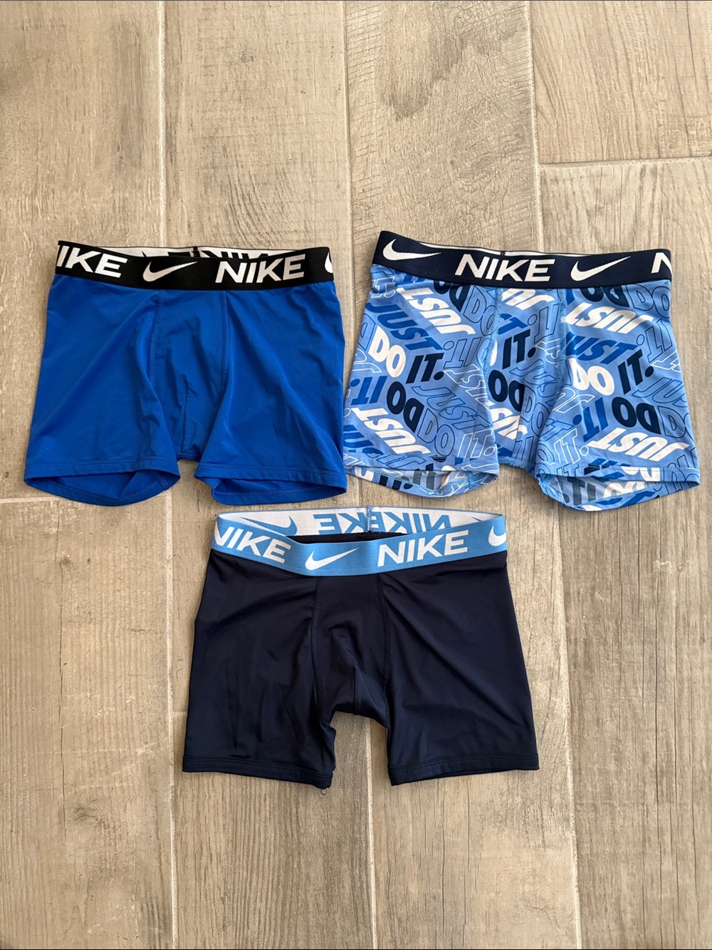Nike Men’s Boxer Briefs Trio - Royal Blue, Light Blue Print & Navy